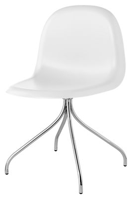 Gubi 9 Swivel chair - 4 legs / Plastic HiRek shell. White