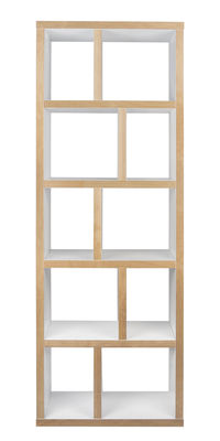 POP UP HOME Rotterdam Bookcase - L 70 x H 198 cm. White,Natural wood