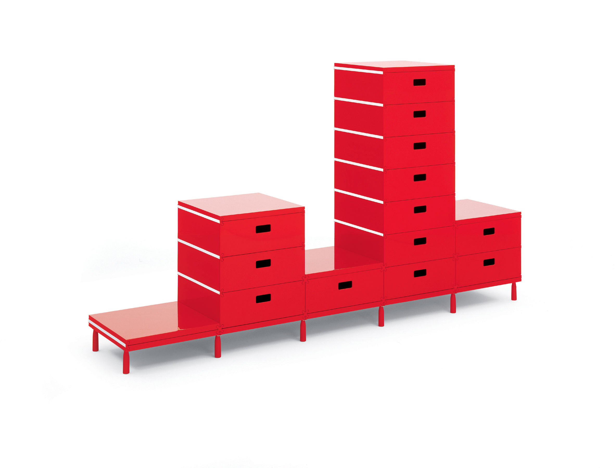 Plus Unit Storage 9 Drawers Red By Magis