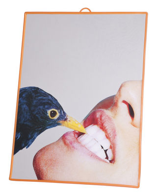 Seletti Toiletpaper Mirror - / Crow - Medium. Orange