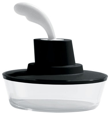 A di Alessi Ship Shape Butter dish - With butter knife. Black