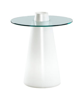 Slide Peak Table - H 80 cm. lacquered silver