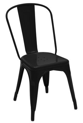 Tolix A Stackable chair - Steel - Shinny colour. Black