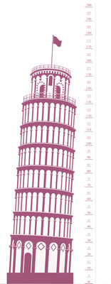 Domestic Measuring Souvenir from Pisa Sticker - Height gauge. Pink