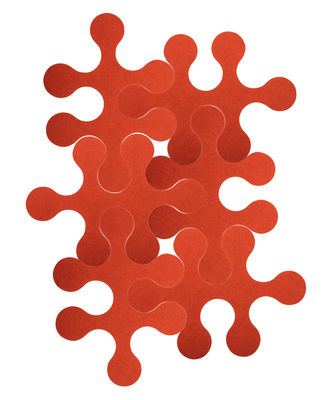 La Corbeille Molécules Rug - 6 pieces in a single colour orange. Orange