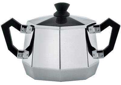 Alessi Memories from the future - Ottagonale Sugar bowl. Black,Glossy steel