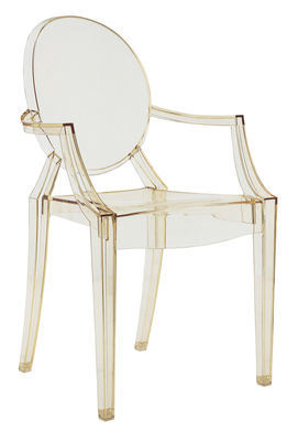 Kartell Louis Ghost Stackable armchair - Polycarbonate. Transparent yellow