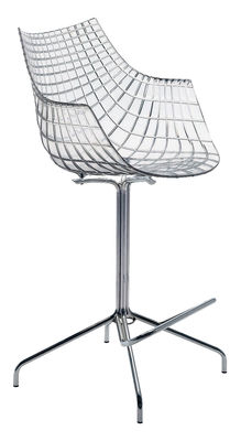 Driade Meridiana Bar chair - H 65 cm - Polycarbonate. Transparent