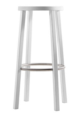 Plank Blocco Bar stool - Wood - H 76 cm. White
