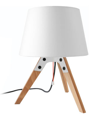 Artificial - Pop Corn Tischleuchte n2 Table lamp - Table lamp. White,Light wood