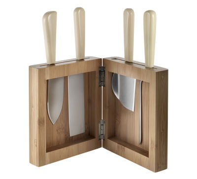 Alessi Milky Way Minor Knife stand - Knife block in bamboo. Light wood