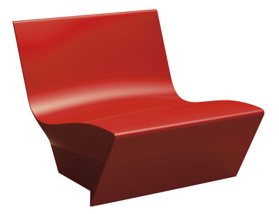 Slide Kami Ichi Low armchair - Lacquered version. Lacquered red