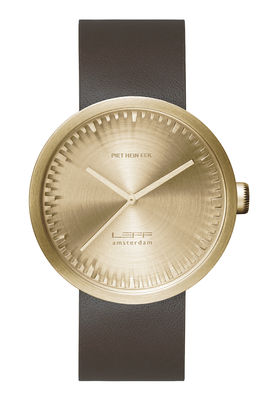 LEFF amsterdam D42 Watch - Leather wristband. Brown,Brass