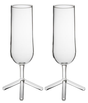 Th Manufacture Tripod Champagne glass - Set of 2. Transparent