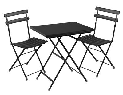 Emu Arc en Ciel Set table & chairs - Table 70x50cm + 2 chairs. Black