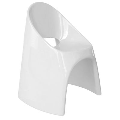 Slide Amélie Stackable armchair - Lacquered plastic. Lacquered white