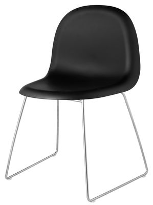 Gubi 1 Chair - Plastic shell & metal legs. Black