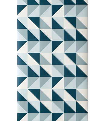 Ferm Living Remix Wallpaper - 1 panel. White,Green,Petrol blue