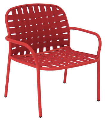 Emu Yard Stackable low chair - Elastic straps. Red
