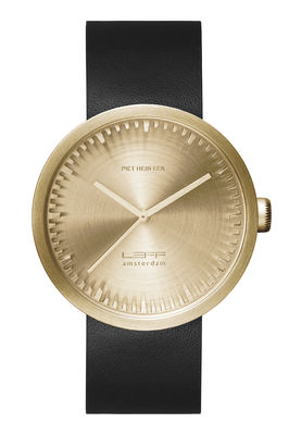 LEFF amsterdam D42 Watch - Leather wristband. Black,Brass