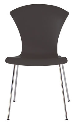 Kartell Nihau Stackable chair - Plastic seat & metal legs. Charcoal grey