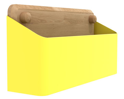 Universo Positivo Pin Box Large Wall storage - W 32 cm. Yellow,Natural oak