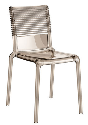 TOG Misa Joy Stackable chair - Polycarbonate & elastic backrest. Smoke