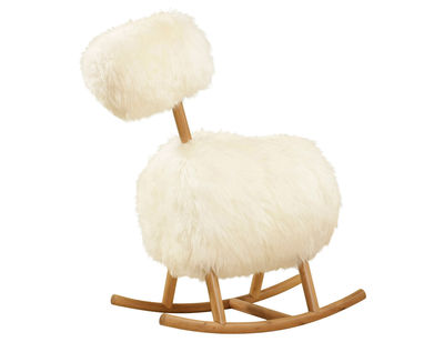 Innermost HiHo Rocking chair - Natural sheep fur. White,Light wood