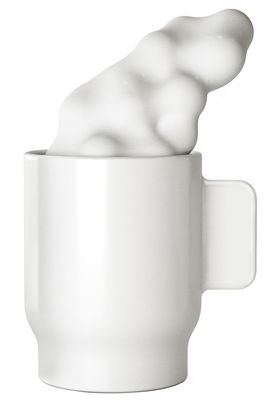 Non Sans Raison Un café dans les nuages Espresso cup - / Set cup & lid. White