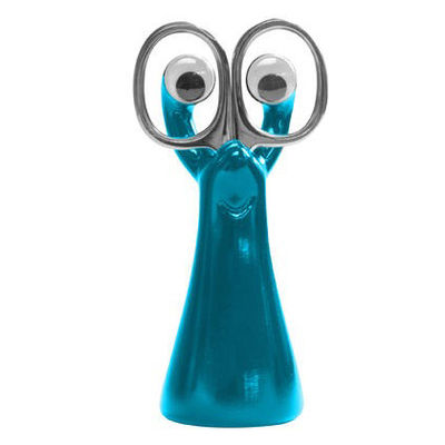 Koziol Mini-Edward Scissors - for manicure with base. Transparent blue