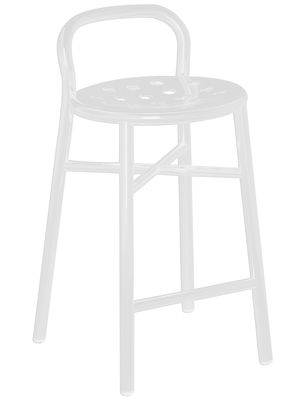 Magis Pipe Bar stool - H 77 cm - Metal. White