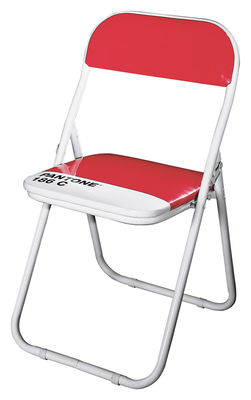 Seletti Pantone Foldable chair - Plastic & metal structure. Ruby pink 186C
