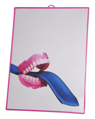 Seletti Toiletpaper Mirror - / Tie and dentures - Medium. Pink