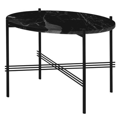 Gubi - Gamfratesi TS Coffee table - / Ø 80 cm - H 35 cm - Marble. Black