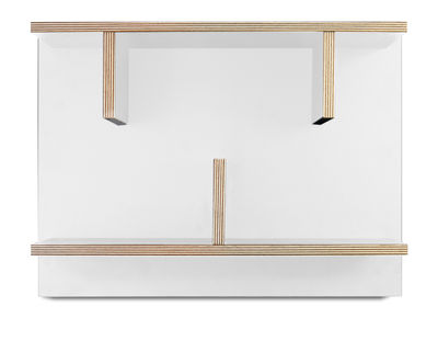 POP UP HOME Rack Shelf - L 60 x H 45 cm. White,Natural wood