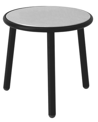 Emu Yard Coffee table - Ø 50 cm. Black,Stainless steel