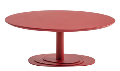 Ondarreta Trio Coffee table - Ø 100 cm - Laquered beech top. Red