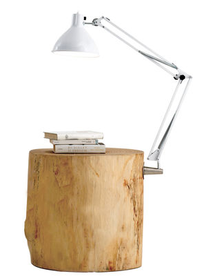 Mogg Piantama Supplement table - / Lamp included - H 50 cm. White,Natural wood