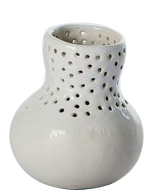 Domestic Butternut Embroidery Vase. White