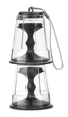 KIKKERLAND Wine glass - stackable / Set of 2. Black,Transparent