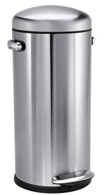 Simple Human Retro Pedal bin - / 30 Liters. Brushed steel