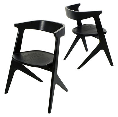 Tom Dixon Slab Stackable chair - Wood. Black
