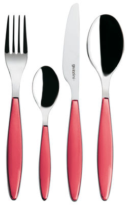 Guzzini Feeling Kitchen cupboard - 24 pieces of cutlery. Red