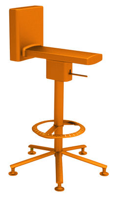 Magis 360° Adjustable bar stool - Pivoting - Wheels. Orange