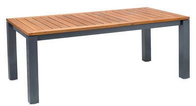 Vlaemynck Monte Carlo Table - / 200 x 100 cm. Charcoal grey,Teak