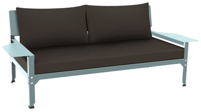 Matière Grise Lounge Hegoa Straight sofa - L 163 cm - 2 seats. Taupe,Celadon blue