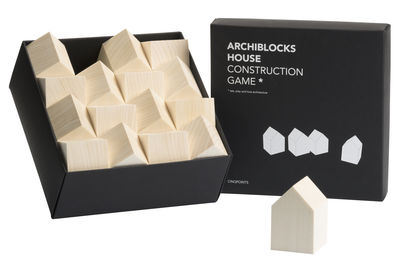 cinqpoints Archiblocks House I Construction game - 16 pieces. White,Natural wood