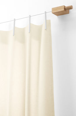 Kvadrat Ready Made Kit - Wool curtain + fastening / L 140 x H 300 cm. White