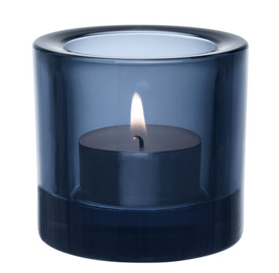 Iittala Kivi Candle holder - H 6 cm. Rain blue