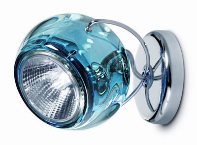 Fabbian Beluga Wall light - Ceiling light - glass version. Transparent blue